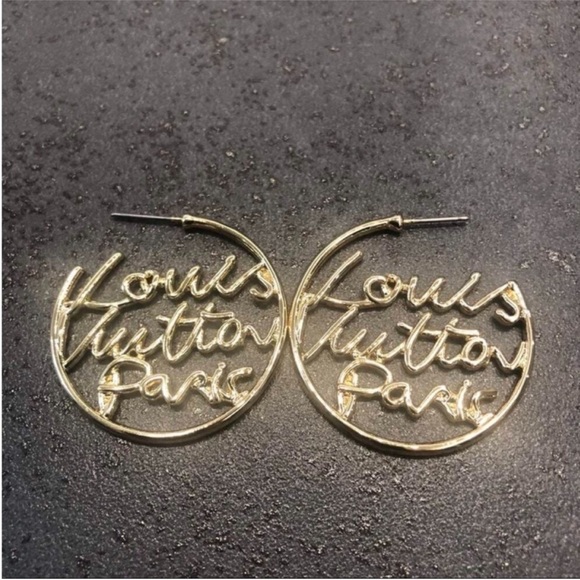 Louis Vuitton Script Hoop Earrings - Picture 1 of 12